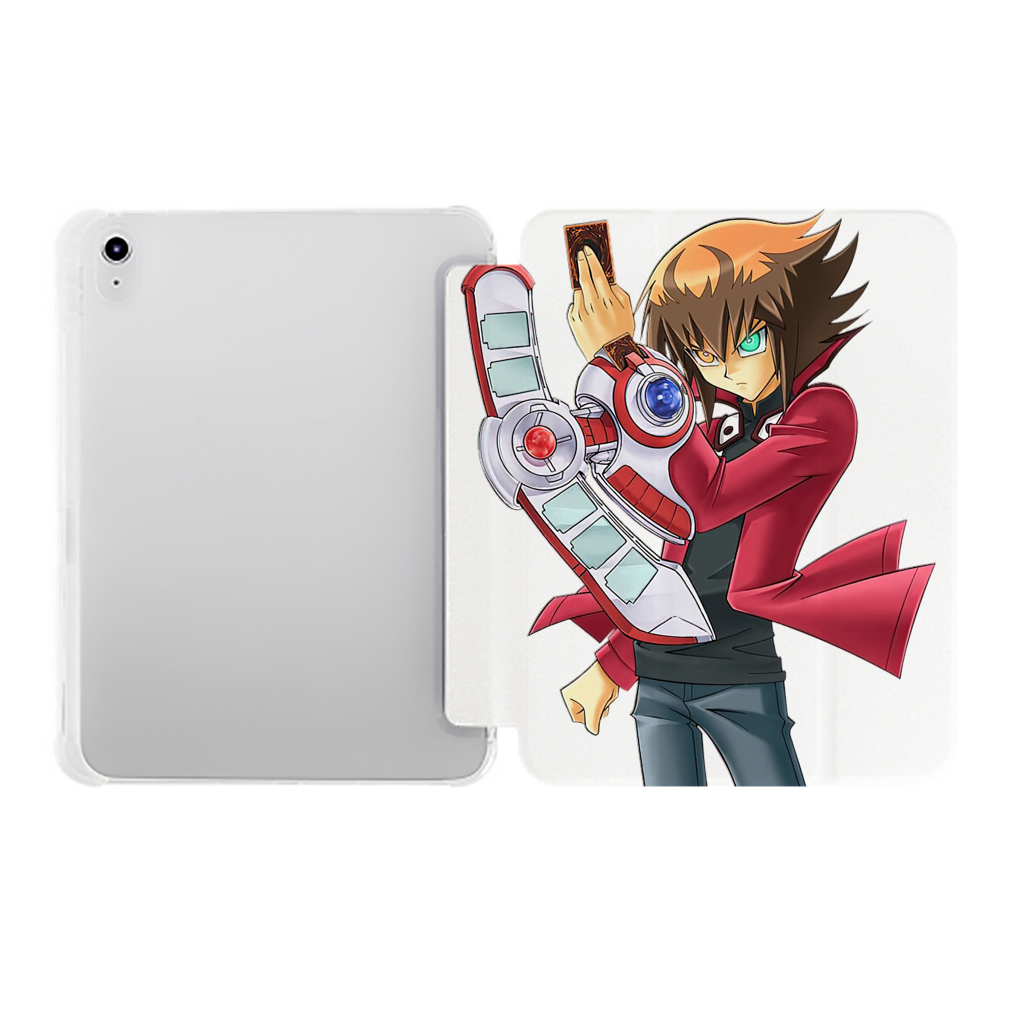 （画像用） 遊☆戯☆王 Yu-Gi-Oh! IPad ケース ペン収納付き 三つ折りスタンド PUレザー×シリコン 対応機種9.5/10.5/10.9インチ